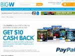 Get $10 Cash Back When Spend $50 on DVD's Blu-Rays Using PayPal Online at BigW