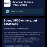 AmEx Statement Credit: Spend $500, Get $150 Back on Hotel or Car Hire Booking @ AmEx Travel