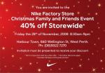NIKE 40% off storewide at Harbour Town, Perth - this Friday only!