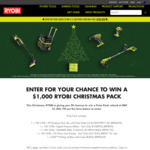 Win 1 of 20 $1,000 Ryobi Tool Packs from Ryobi