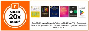 20x EDR Points on TCN Restaurant, Party, Pamper, Holiday & Hotel, Uber/Uber Eats and Google Play Gift Cards @ Woolworths