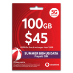 Vodafone $45 Prepaid Plus Starter Pack $15 Delivered (35GB + 65GB Bonus Data on First 6 Recharges) @ Vodafone Online