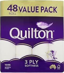 Quilton 3-Ply Toilet Tissue: 48 Rolls $24 ($21.60 S&S), King Size 30 Rolls $20 ($18 S&S, EXP) + Del ($0 Prime/ $59) @ Amazon AU