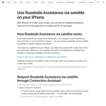 Connect to On-Road Roadside Assistance via Satellite with iPhone 14 or Later with Partner Auto Clubs @ Apple