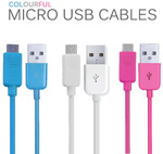 3x Colourful Micro USB Cables $2.19 + $1.00 Shipping CAP SITE WIDE! + 10% off SavvySteal COUPON!