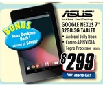 Nexus 7'' 32GB 3G Tablet + Bonus Asus Dock $299 @ TGG