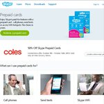 50% off Skype Cards at Coles: 09-16th Oct