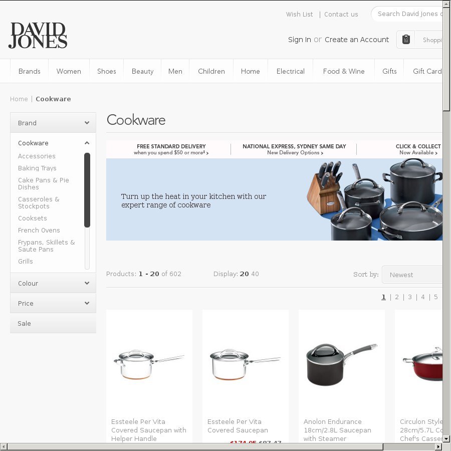 David Jones Up to 50 off cooksets and loose cookware for long