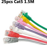64664-Network-Cable Category 5 1.5m 25pcs Package (5x5Colors) $15 Plus Delivery @ IT Estate
