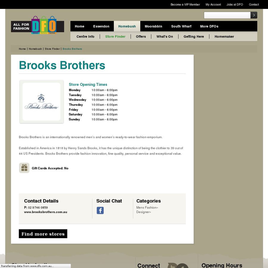 dfo brooks brothers