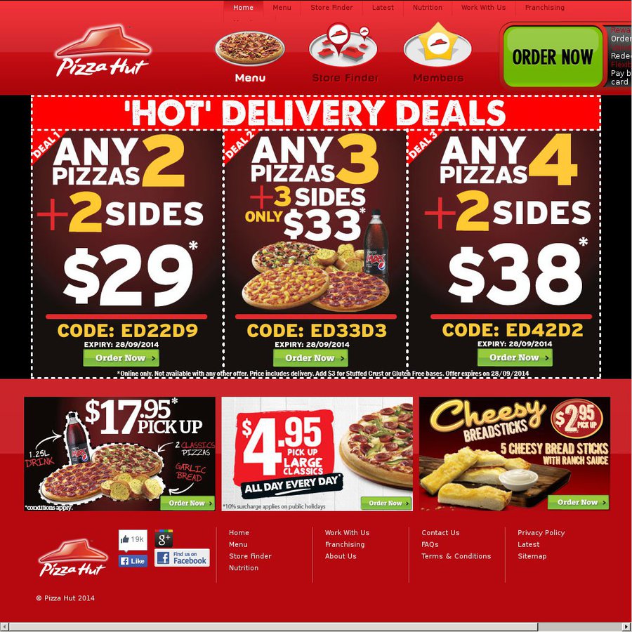 Pizza Hut Delivery 4 Pizzas 4 Sides 38 OzBargain