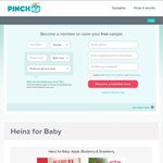 PINCHme - Free Samples Heinz for Baby- Apple, Blueberry & Strawberry or Pear, Orange & Pineapple