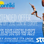 EXTENDED OFFER 20% off 2015 Europe Contiki Trips Via STA Travel