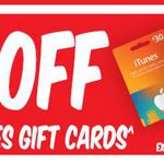[EB Games] 15% off iTunes Gift Cards ($30, $50, $100 Only)