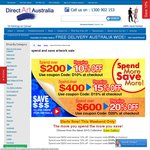 Directartaustralia.com 10% off $200 15% off $400 20% off $600