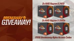 Win 1 of 4 AMD Ryzen™ 5 CPUs (2 x 1400 / 2 x 1500X) or 1 of 2,000 Breakaway Alpha Access Codes from Rogue