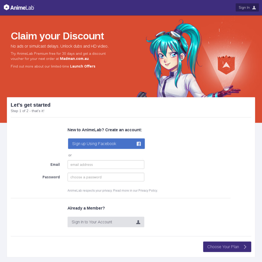 $20 off AnimeLab Annual ($49.50) - OzBargain
