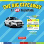 Win an Audi A1, Holiday Package or 1 of 100 $500 IGA Gift Cards [TAS Residents - Spend $20+ on Selected Brands at IGA]