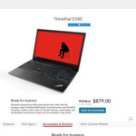 ThinkPad E580 15.6" FHD, Quad Core Intel i5-8250U, 8GB RAM, 256GB SSD, Integrated Graphics $879 (Was $1,599) @ Lenovo