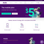 Dodo $5/Month Sim Only Plan (No Contract) - Unlimited National Calls & International Text (No Data)