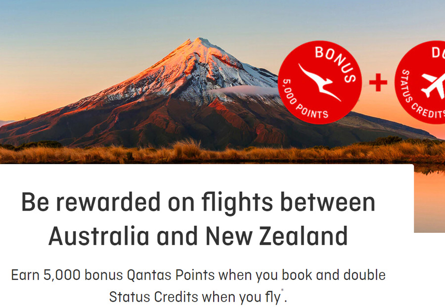 Qantas Double Status Credits AND 5,000 Bonus Points on TransTasman