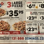 Large Traditional Pizzas from $6.95 Pickup (before 3PM) @ Domino's