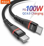 PZOZ USB-C to USB-C Braided 100W PD Cable 0.5m US$2.77 (~A$3.89), 1m US$3.87 (~A$5.43) Delivered @ PZOZ Official AliExpress