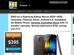 $395 for New Samsung Galaxy Nexus i9250 16GB UNLOCKED (+$7 Shipping)