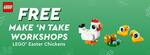 [ACT,NSW,QLD,VIC,WA] Free LEGO Make and Take Workshop Sat-Sun 1-2 April 2023 @ AG LEGO Certified Stores