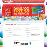 FREE $5 Big W Gift Card with a Box of Snugglers Nappies