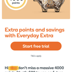 Try Everyday Extra for Free for 30-Days, Then Roll on to Paid Subscription & Receive 4000 Points (Worth $20) @ Everyday Rewards