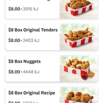 $8 Boxes (5 Orig. Recipe or 8 Wicked Wings or 8 Orig. Tenders or 18 Nuggets) @ KFC (Online & Pickup, Excl ACT & N. Rivers NSW)