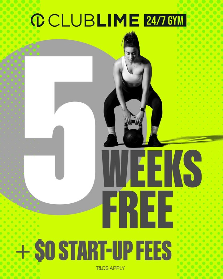 5 Weeks Free Gym Membership + 0 Access Card + 0 Activation (New Customers Only) Club Lime