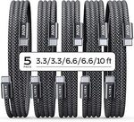 LISEN USB-C Cable 5-Pack (2x 1m, 2x 2m, 1x 3m) $12.74 + Delivery ($0 with Prime/ $59 Spend) @ LISEN via Amazon AU