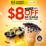 [NSW] $8 off with $5 Minimum Spend at Coco Bubble Tea Mascot & Wolli Creek (Pick-up Only) @ HungryPanda