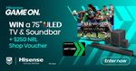 Win a Hisense 75" ULED MiniLED TV + 5.1.2 Soundbar System + $250 NRL Shop Voucher from Hisense