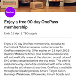 Free 90 Days OnePass Membership @ Commbank Yello (Activation Required)