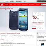 Vodafone Samsung GALAXY S III 16GB $0/mth (Save$7/mth) on $50/mth Plan, SAVE $168 over 24mths