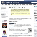 Take The Mensa Home Test Free (Normally $18) @ Mensa.org