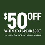 $50 off with $300 Minimum Spend (Online and App Liquor Orders Only, Excludes DoorDash/Uber) @ Dan Murphy's (Membership Required)