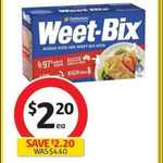 ½ Price Weet-Bix 575g $2.20 @ Coles