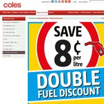 Save 8 Cents Per Litre on Fuel When You Spend $30 or More in One Transaction @ Coles