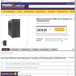 Mwave Desktop Computer - Intel Pentium Dual Core, 500GB HDD, 4GB RAM for $279 Plus Shipping