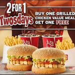 BOGOF Grilled Chicken Value Meal Tuesdays @ Hungry Jack's (QLD, SA, NSW, TAS, NT)