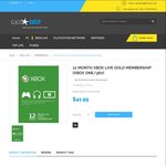 Xbox Gold Live 12 Months (Email Code) US$41.99 (~AU$58.54) @ GaCoShop