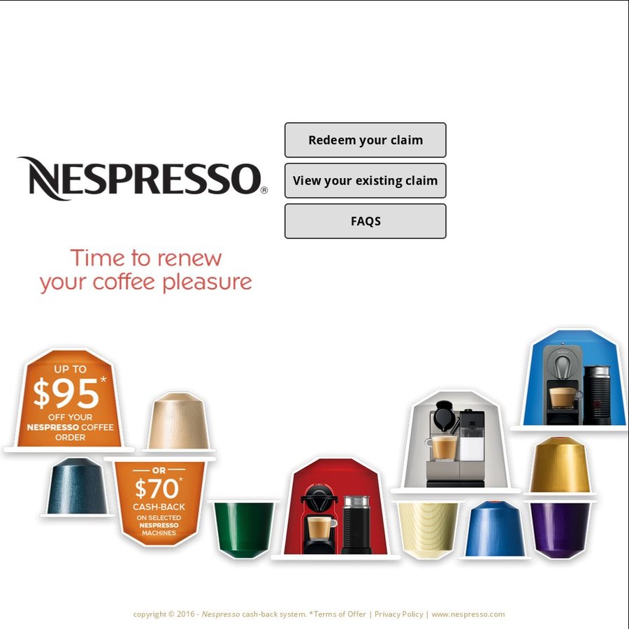 Nespresso cashback shop