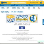 Betta Flash Sale 10% off Site Wide with $300 Min Spend