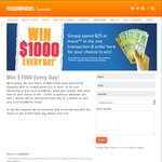 Win 1 of 21 Prizes of $1,000 EFTPOS Gift Cards [Spend a Minimum $25 at FoodWorks to Enter]