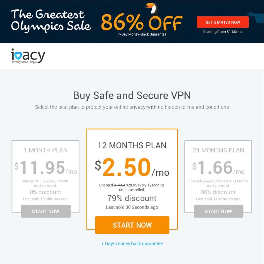 Ivacy VPN Olympics Sale 1Year Plan for USD 29.95 (AUD 40) i.e USD