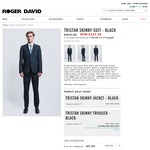 Roger David - Tristan Skinny Suit - Black $329 Reduced to $107.50